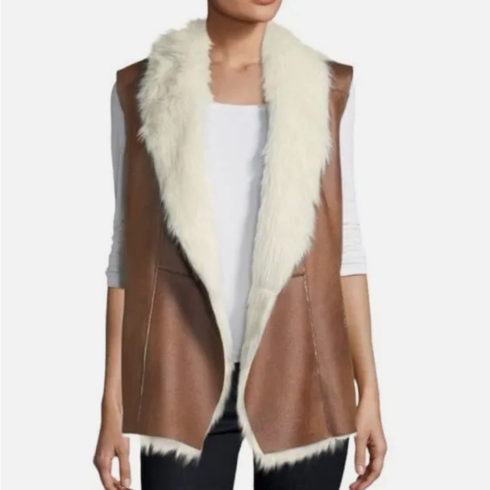 Dolce Cabo Faux Fur Vest NWOT Size Small